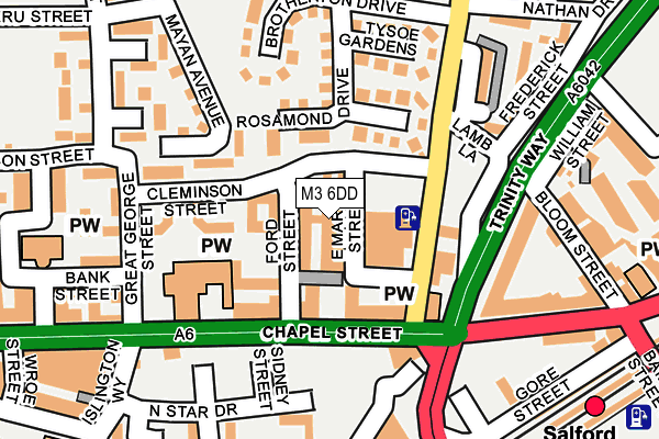 M3 6DD map - OS OpenMap – Local (Ordnance Survey)