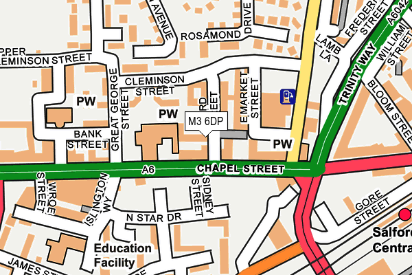 M3 6DP map - OS OpenMap – Local (Ordnance Survey)