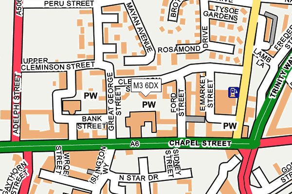 M3 6DX map - OS OpenMap – Local (Ordnance Survey)