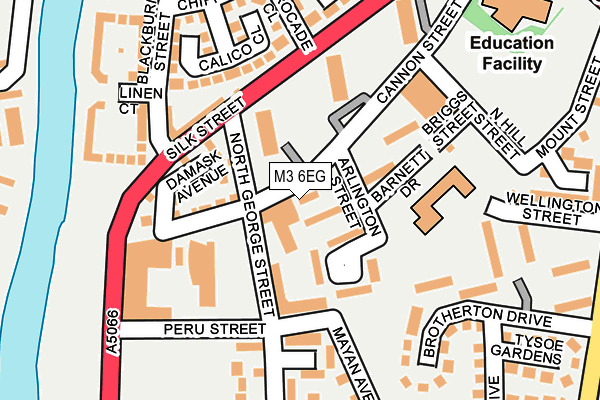 M3 6EG map - OS OpenMap – Local (Ordnance Survey)