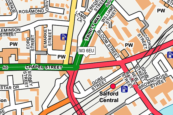 M3 6EU map - OS OpenMap – Local (Ordnance Survey)