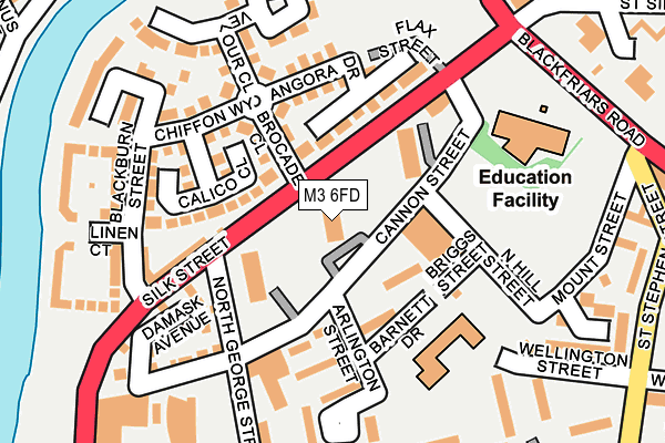 M3 6FD map - OS OpenMap – Local (Ordnance Survey)