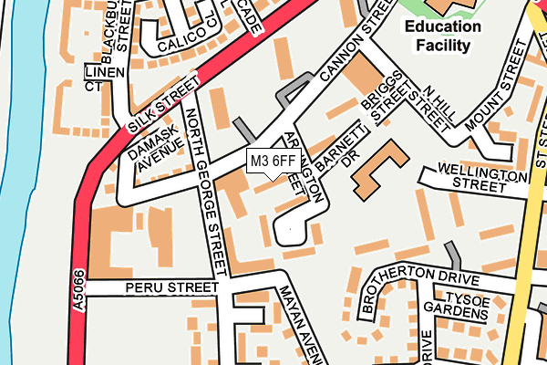 M3 6FF map - OS OpenMap – Local (Ordnance Survey)