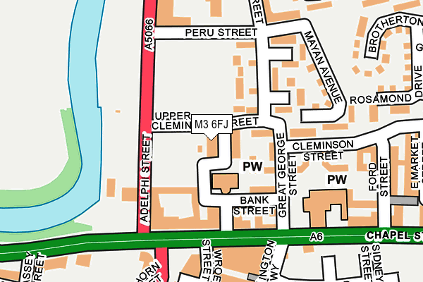 M3 6FJ map - OS OpenMap – Local (Ordnance Survey)