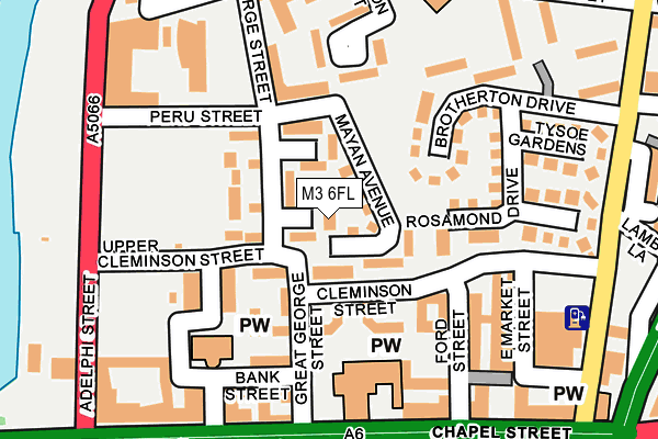 M3 6FL map - OS OpenMap – Local (Ordnance Survey)