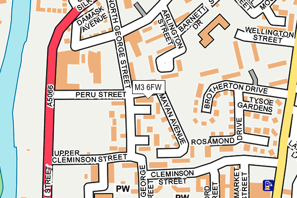 M3 6FW map - OS OpenMap – Local (Ordnance Survey)