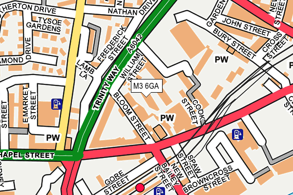 M3 6GA map - OS OpenMap – Local (Ordnance Survey)