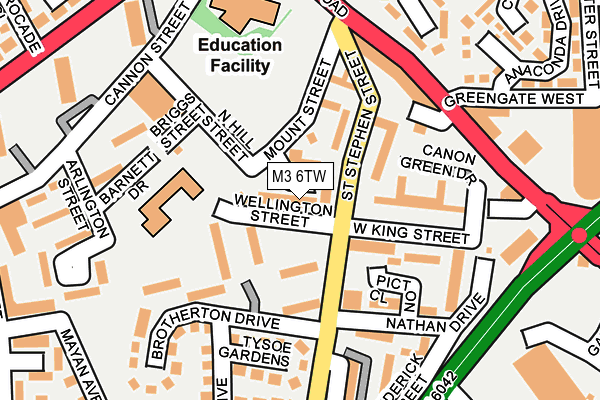 M3 6TW map - OS OpenMap – Local (Ordnance Survey)