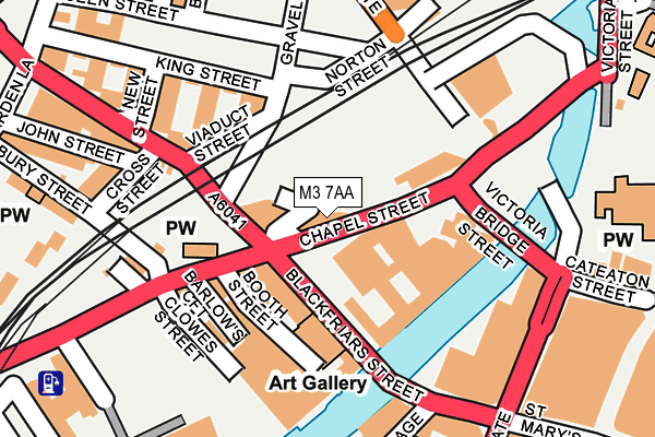 M3 7AA map - OS OpenMap – Local (Ordnance Survey)