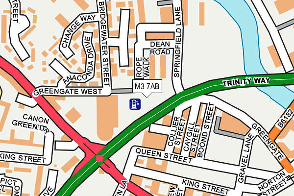 M3 7AB map - OS OpenMap – Local (Ordnance Survey)