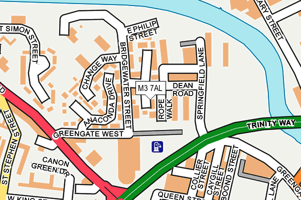 M3 7AL map - OS OpenMap – Local (Ordnance Survey)