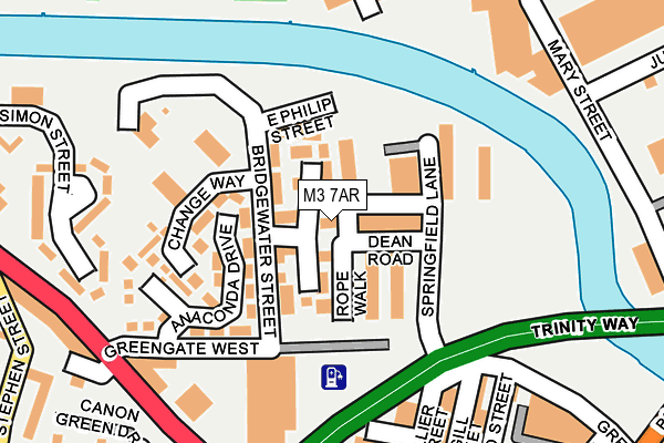 M3 7AR map - OS OpenMap – Local (Ordnance Survey)