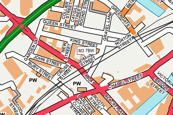 M3 7BW map - OS OpenMap – Local (Ordnance Survey)