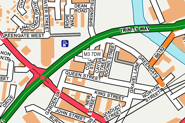 M3 7DW map - OS OpenMap – Local (Ordnance Survey)