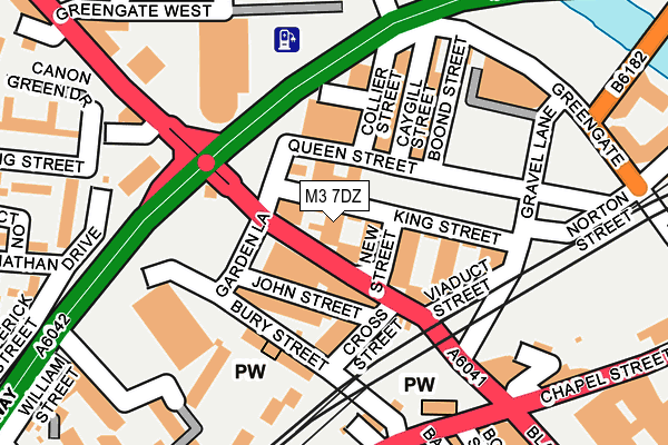 M3 7DZ map - OS OpenMap – Local (Ordnance Survey)