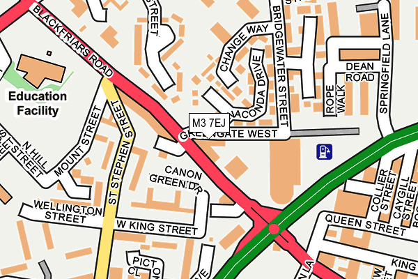 M3 7EJ map - OS OpenMap – Local (Ordnance Survey)