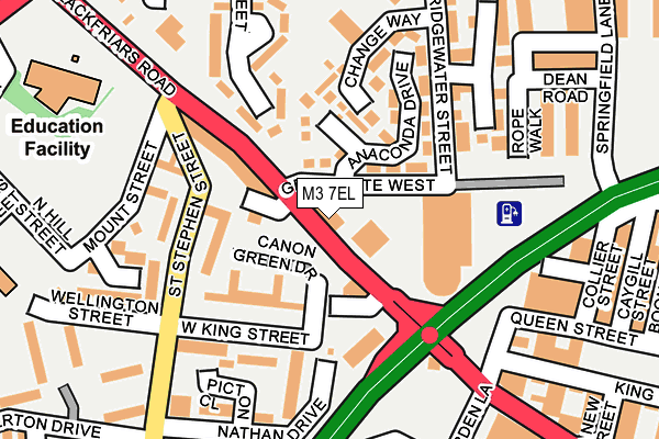 M3 7EL map - OS OpenMap – Local (Ordnance Survey)