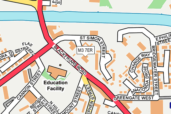 M3 7ER map - OS OpenMap – Local (Ordnance Survey)