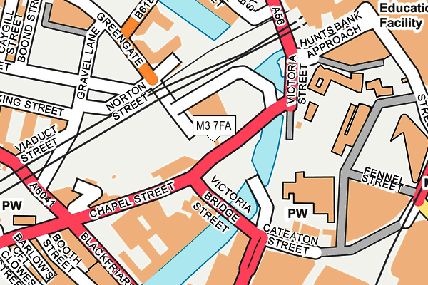 M3 7FA map - OS OpenMap – Local (Ordnance Survey)