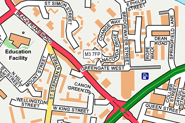 M3 7FP map - OS OpenMap – Local (Ordnance Survey)