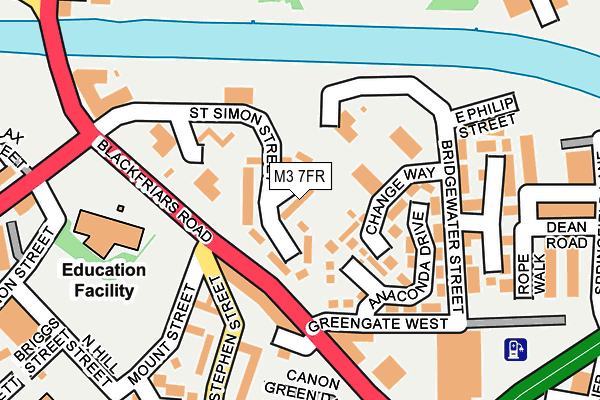 M3 7FR map - OS OpenMap – Local (Ordnance Survey)