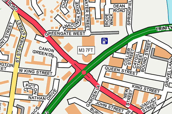 M3 7FT map - OS OpenMap – Local (Ordnance Survey)