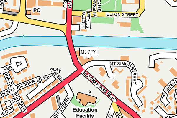 M3 7FY map - OS OpenMap – Local (Ordnance Survey)