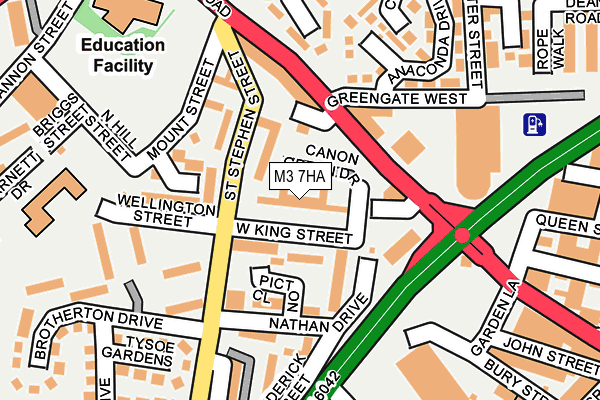 M3 7HA map - OS OpenMap – Local (Ordnance Survey)