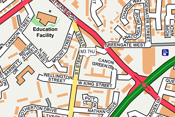 M3 7HJ map - OS OpenMap – Local (Ordnance Survey)