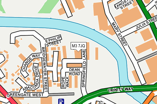 M3 7JQ map - OS OpenMap – Local (Ordnance Survey)