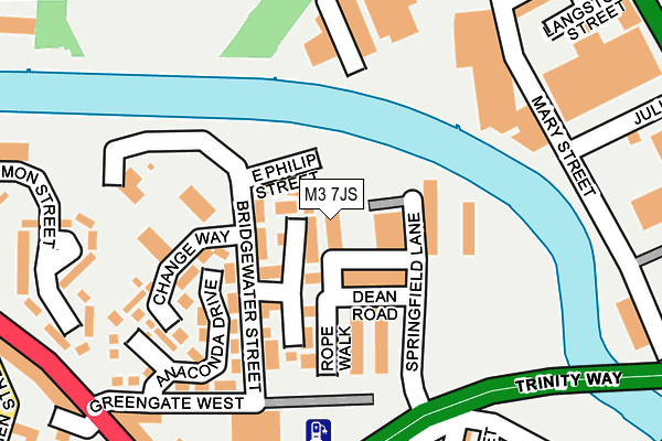 M3 7JS map - OS OpenMap – Local (Ordnance Survey)