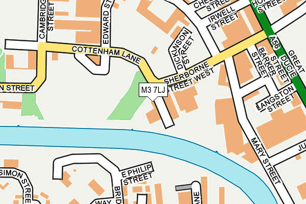 M3 7LJ map - OS OpenMap – Local (Ordnance Survey)