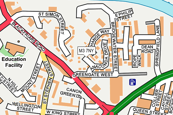 M3 7NY map - OS OpenMap – Local (Ordnance Survey)