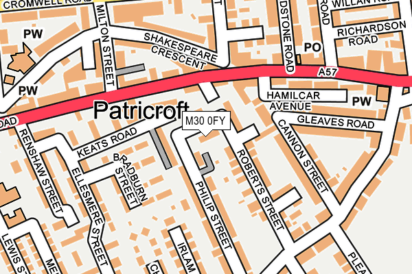 M30 0FY map - OS OpenMap – Local (Ordnance Survey)