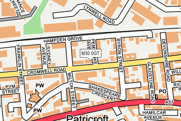 M30 0GT map - OS OpenMap – Local (Ordnance Survey)