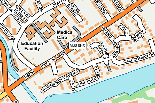 M30 0HX map - OS OpenMap – Local (Ordnance Survey)