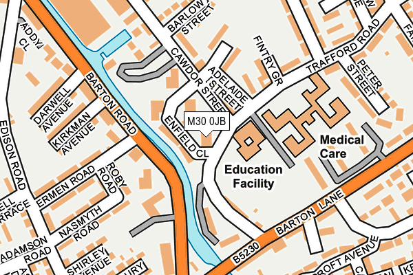 M30 0JB map - OS OpenMap – Local (Ordnance Survey)