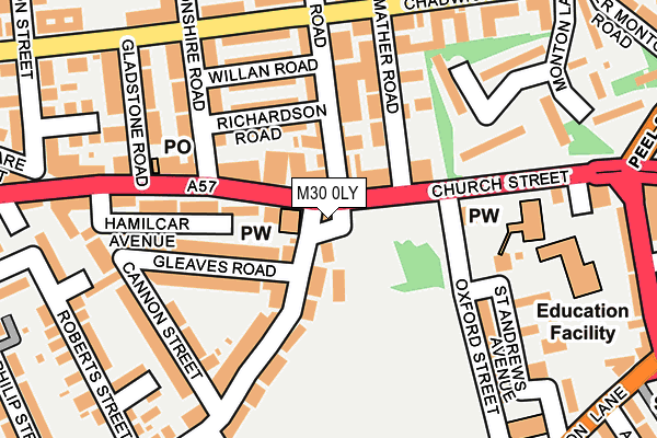 M30 0LY map - OS OpenMap – Local (Ordnance Survey)