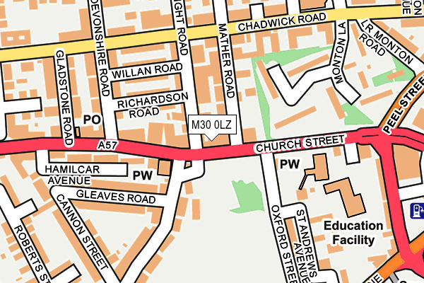 M30 0LZ map - OS OpenMap – Local (Ordnance Survey)