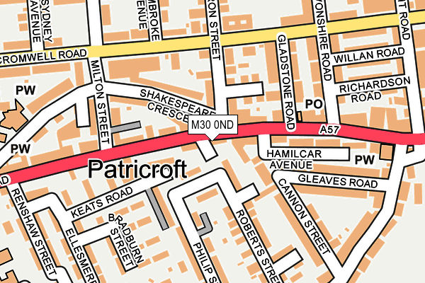 M30 0ND map - OS OpenMap – Local (Ordnance Survey)