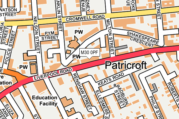 M30 0PF map - OS OpenMap – Local (Ordnance Survey)