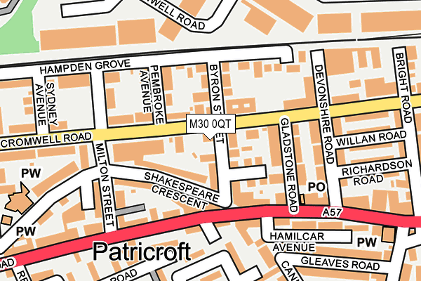 M30 0QT map - OS OpenMap – Local (Ordnance Survey)