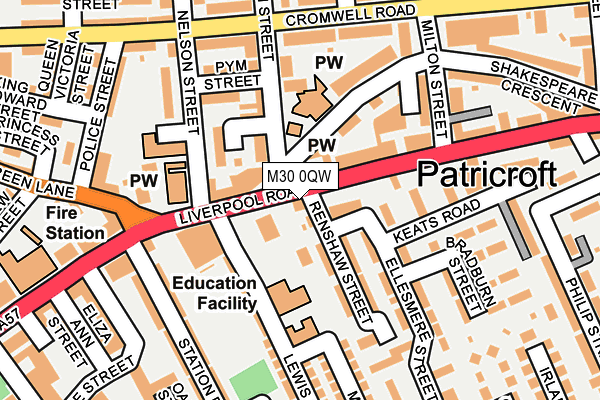 M30 0QW map - OS OpenMap – Local (Ordnance Survey)