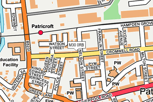 M30 0RB map - OS OpenMap – Local (Ordnance Survey)