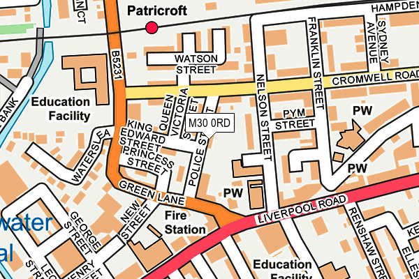 M30 0RD map - OS OpenMap – Local (Ordnance Survey)