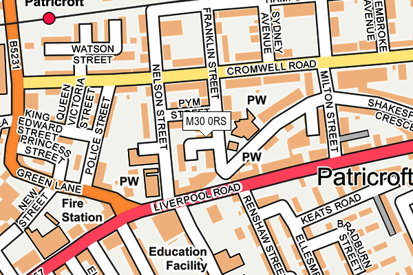 M30 0RS map - OS OpenMap – Local (Ordnance Survey)