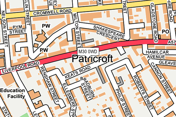 M30 0WD map - OS OpenMap – Local (Ordnance Survey)