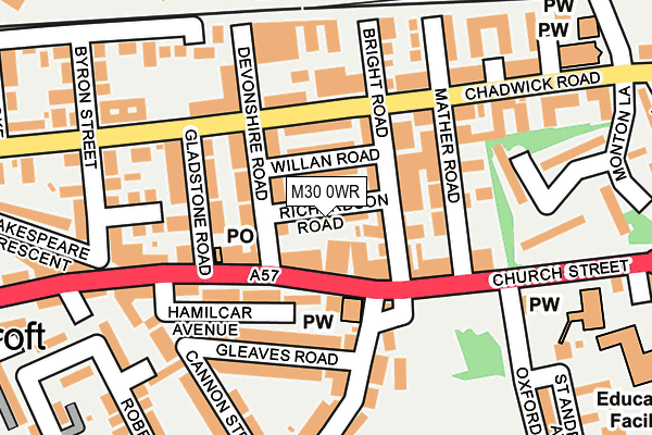 M30 0WR map - OS OpenMap – Local (Ordnance Survey)