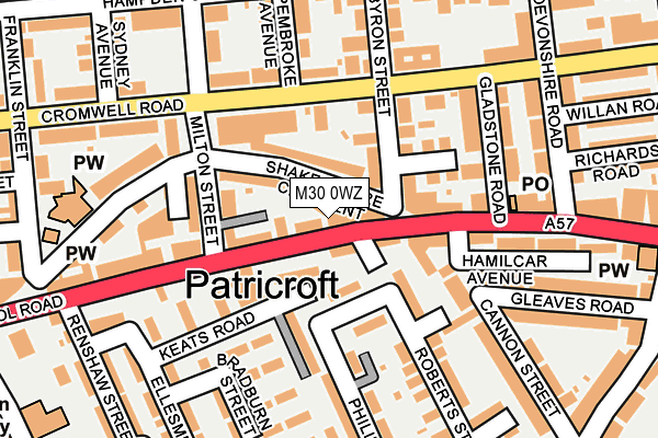 M30 0WZ map - OS OpenMap – Local (Ordnance Survey)