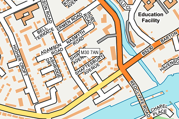 M30 7AN map - OS OpenMap – Local (Ordnance Survey)